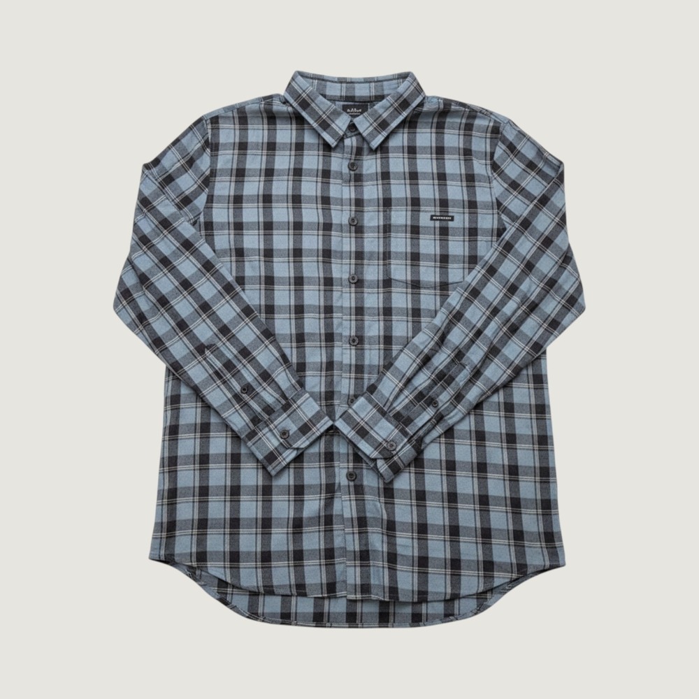 Oakley Mens Blue Black Plaid Long Sleeve Button Down Shirt Large lightweight